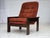 Danish Armchair in Orange-Red Velour and Dark Oak Wood, 1970s For Sale - Image 11 of 17