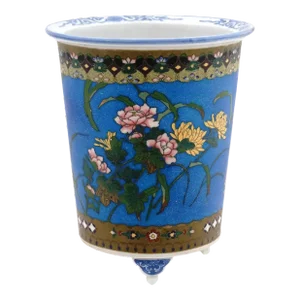 Late 19th Century Japanese Meiji Planter Cloisonne Porcelain Planter