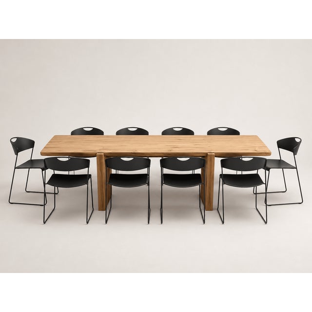 Wood Large Brutalist Elm Dining Table by Luigi Gorgoni, 1970s For Sale - Image 7 of 8
