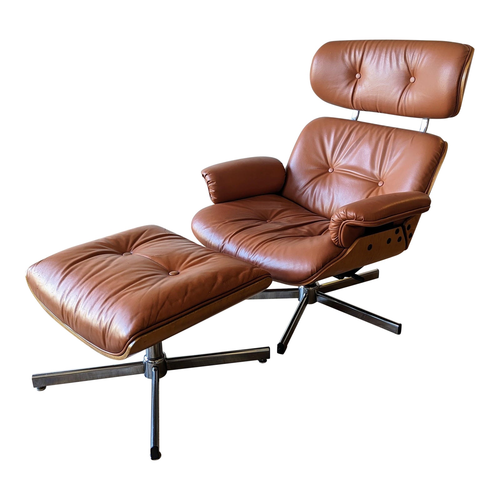 1970s CoFeMo Lounge Chair and Ottoman Chairish