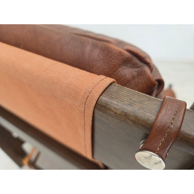 Vintage Scandinavian Lounge Chair in Furniture Leather, 1970s For Sale - Image 17 of 18