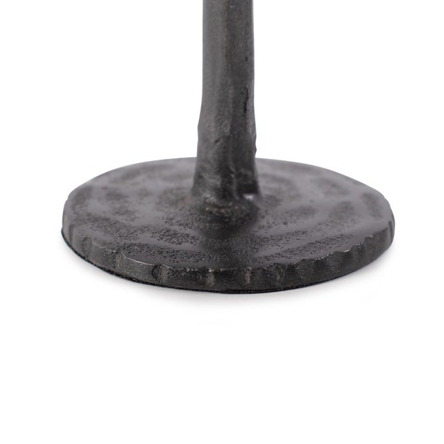 Kenneth Ludwig Chicago Asher Sculpted Cast Aluminum Candlestick in Ebony- Short For Sale - Image 4 of 11