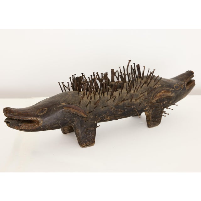Bakongo Nkisi Kozo Nail-Studded Janus Dog Power Figure, Congo For Sale - Image 12 of 17