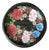 Small Mexican Wooden Plate with Hand-Painted Floral Design For Sale