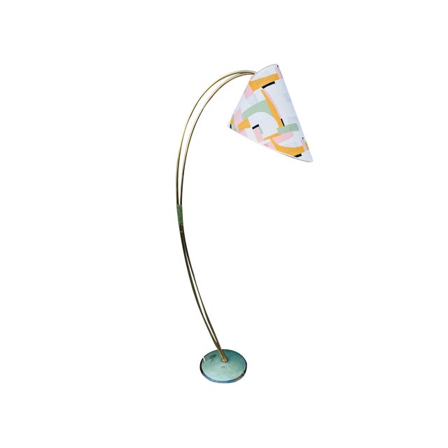 Mid-Century Brass Floor Lamp, 1950s For Sale