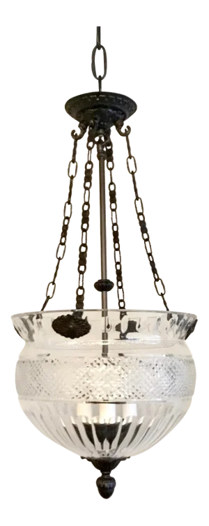 Myran Allan Luxury Lighting Bronze and Leaded Crystal Traditional Italian Pendant Light