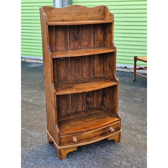 American Primitive Waterfall Rustic Pine Bookcase For Sale - Image 13 of 14