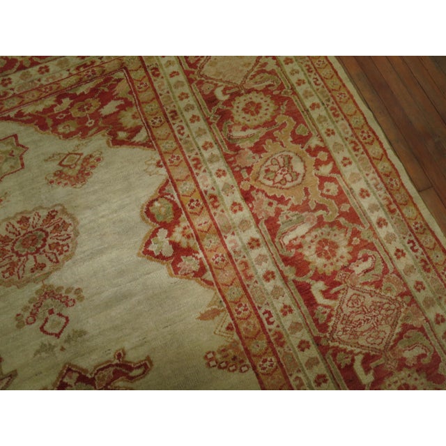 Antique Ivory Sultanabad Persian Carpet For Sale - Image 12 of 18