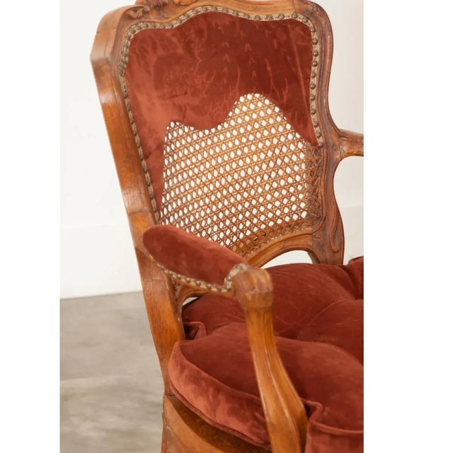 Wood French 18th Century Louis XV Style Fauteuils - A Pair For Sale - Image 7 of 12