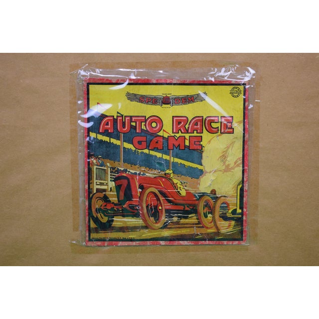 Spe-Dem Auto Race C1922 Game Board in Yellow Frame For Sale In New York - Image 6 of 6