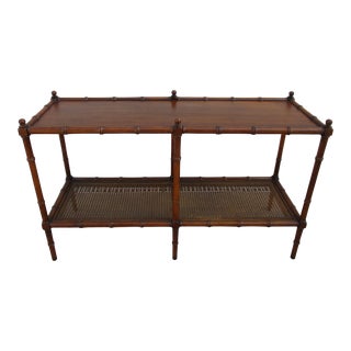 Faux Bamboo and Cane Entryway Table or Console Table For Sale