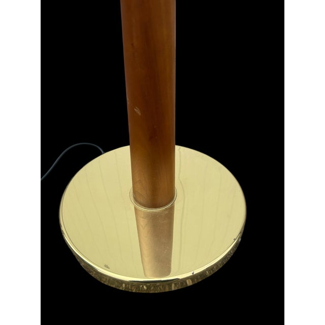 1980s Vintage Teak and Brass Floor Lamp from Drimmer, 1980s For Sale - Image 5 of 9