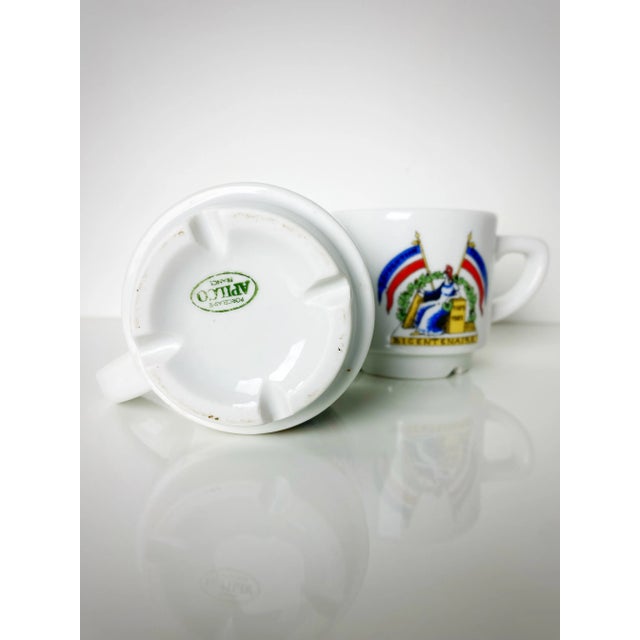 1980s 1980s Apilco Porcelain Bicentenaire De La Revolution France Espresso Cups Mugs- Set of 2 For Sale - Image 5 of 6