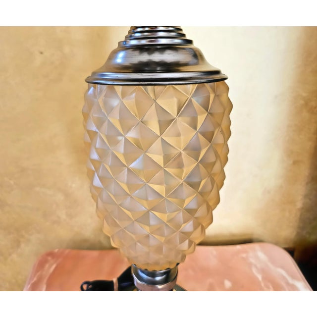 Mid-Century Modern Cut Crystal and Metal Pineapple Table Lamp by Uttermost For Sale In Washington DC - Image 6 of 12