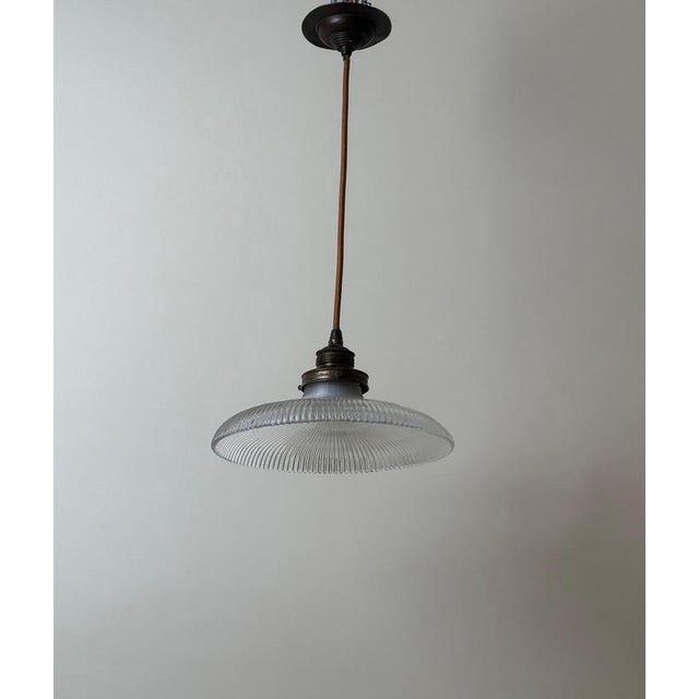 Art Nouveau Prismatic Glass Pendant Light from Holophane, Germany, 1910 For Sale - Image 16 of 17