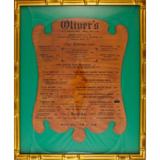 "Oliver's Miami Beach Menu Board" For Sale