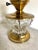 Traditional Rewired Early 20th Century Brass and Glass Hurricane Lamp With Greek Key Detail For Sale - Image 3 of 6