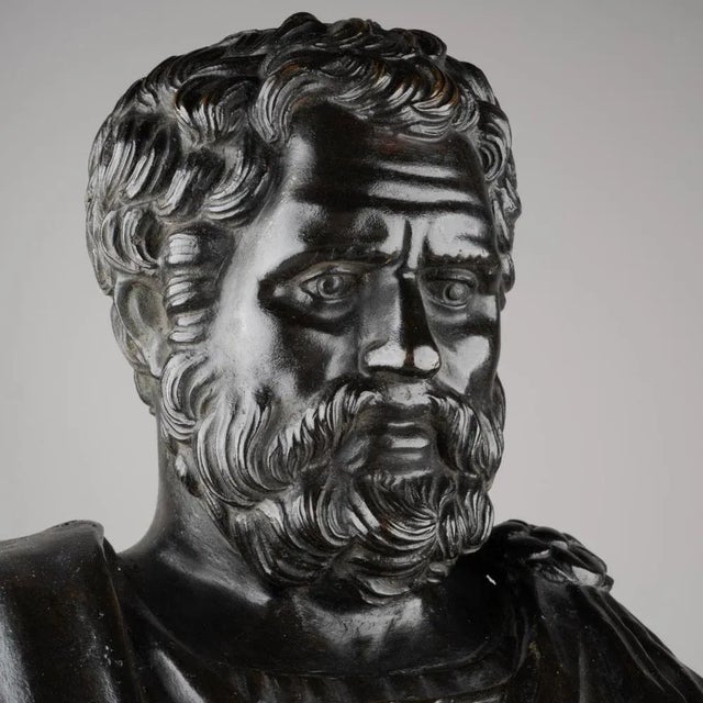 Late 18th Century Bust of a Roman Emperor or General, 1700s, Bronze For Sale - Image 5 of 7