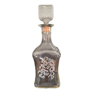 Vintage Old Fitzgerald Decanter With Bird and Tree Design