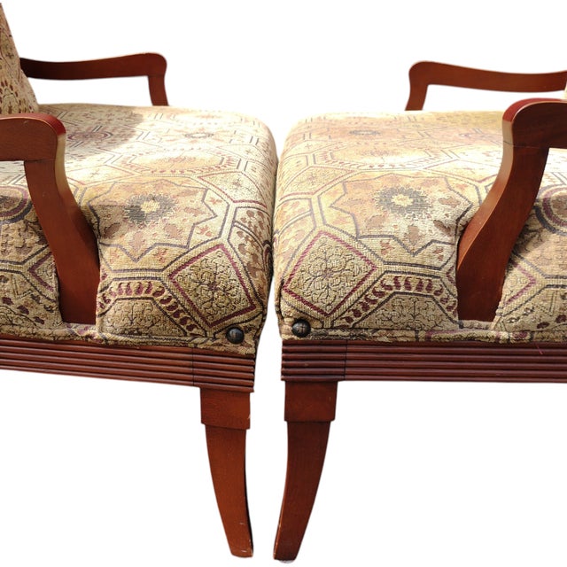 Vintage Thomasville Collection, Armchairs, Ottoman & End Table. For Sale In Raleigh - Image 6 of 12
