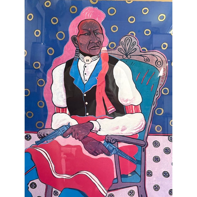 Vintage T.C. Cannon “Two Guns Arikara” Original Exhibition Poster Art -Aberbach Fine Art Memorial Exhibit -1979...