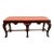 1980s Georgian Furnishing Co. Carved Mahogany Queen-Anne 6-Leg Bench With Coral Fabric For Sale