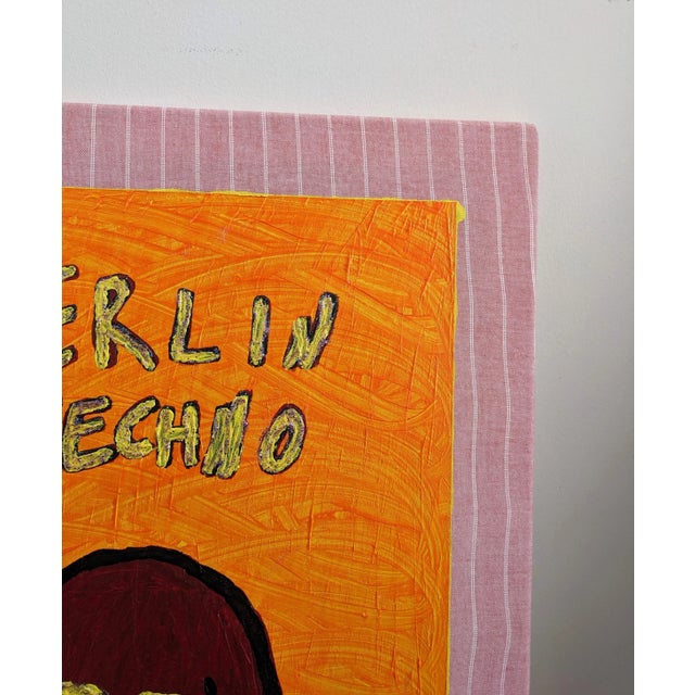 2020s "Berlin Techno" Contemporary Abstract Glitter Skull Painting by Frances Sousa For Sale - Image 5 of 7