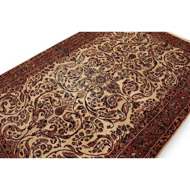 Textile Middle Eastern Hand-Knotted Sarough Rug For Sale - Image 7 of 11