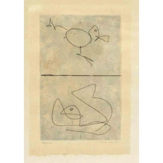 Max Ernst, Untitled (Two Birds), Etching, 1972 For Sale