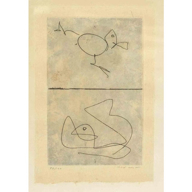 Max Ernst, Untitled (Two Birds), Etching, 1972 For Sale