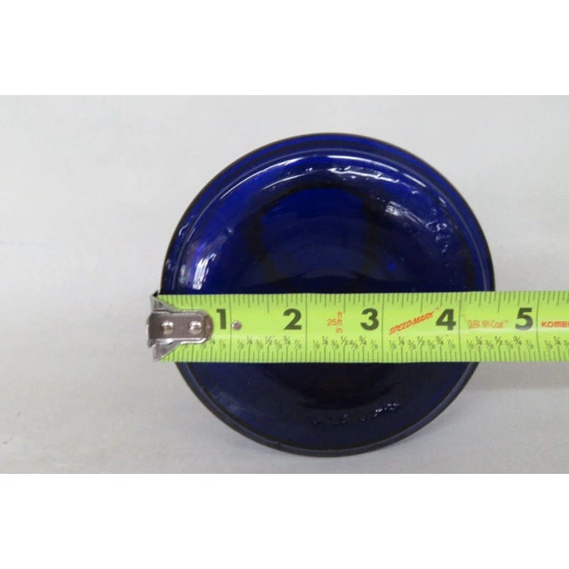 Mid Century Cobalt Blue Glass Wide Bottle Vase For Sale In Miami - Image 6 of 11