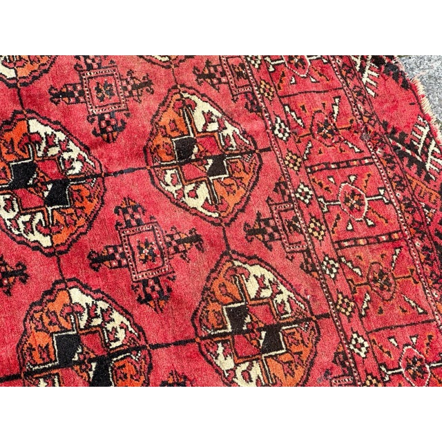 Vintage Distressed Turkmen Bokhara Rug, 1940s For Sale - Image 14 of 18