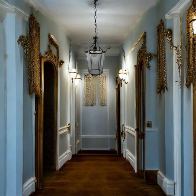 Metal Bronze Glass Light Pendant, 1950s For Sale - Image 7 of 9