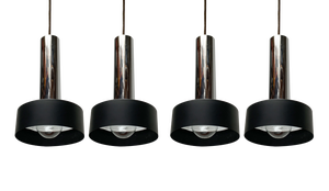 Mid-Century Space Age German Minimalist Pendant Lamps from Kaiser Leuchten, 1960s, Set of 4