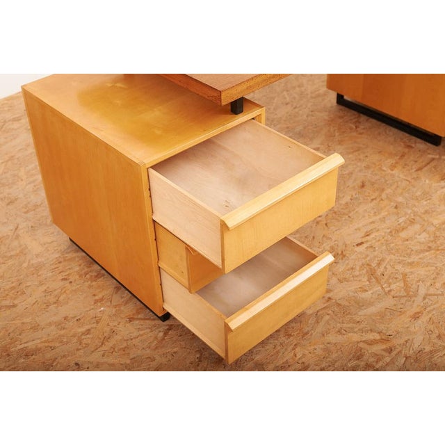 2-Part Model 10 Draft Desk with Drawers in Maple, & Teak Veneer Top from Wohnhilfe, 1956 For Sale - Image 11 of 16