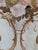 Cream Aubusson Embroidered Tapestry on Vintage Brass Pole With Neoclassical Floral Medallion Motif For Sale - Image 8 of 11