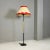 1940s Mid-Century Italian Modern Metal and Brass Floor Lamp with Beige and Red Fabric Shade, 1940 For Sale - Image 5 of 12