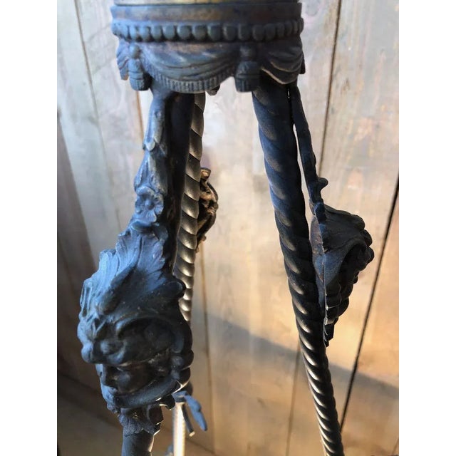 Antique Bronze & Cut Glass Chandelier For Sale - Image 5 of 9