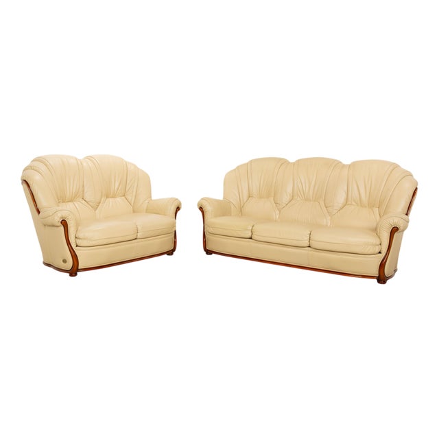 Three-Seater Sofa and Chair in Leather from Nieri, Set of 2 For Sale