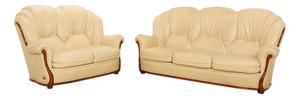 Three-Seater Sofa and Chair in Leather from Nieri, Set of 2