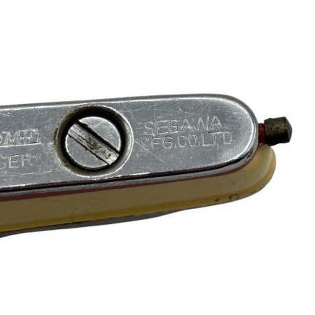 1960s Mid 20th Century Novelty Sarome Japan Cruise Ship Enameled Lighter, Yellow & Red For Sale - Image 5 of 9