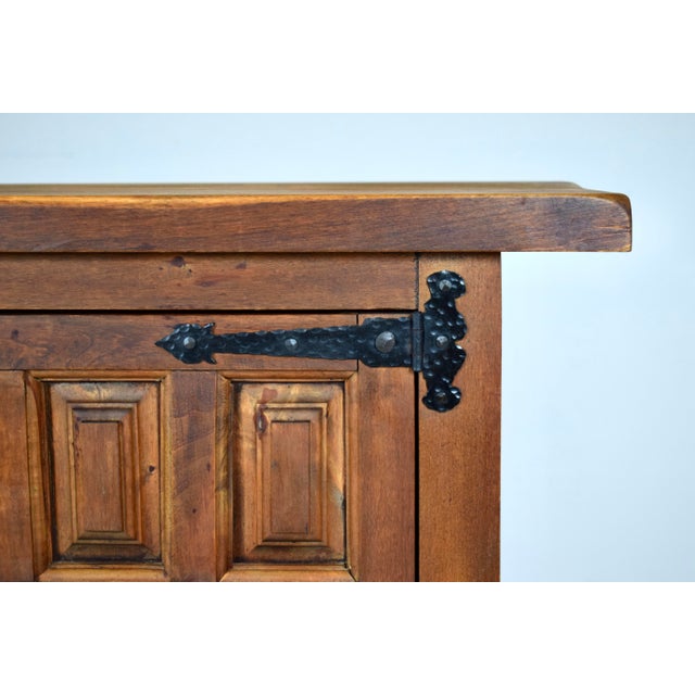 Wood Spanish Baroque Style Tuscan Two Door Cabinet Console For Sale - Image 7 of 14