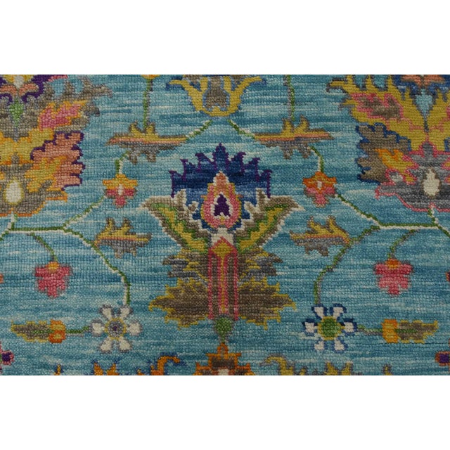 Anatolia Rug 7’11” X 9’10” Blue Wool Modern Hand-Knotted Oriental Carpet For Sale - Image 9 of 15