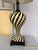 Vintage Art Deco Yellow & Black Checkered or Chevron Pattern Lamp For Sale In West Palm - Image 6 of 8