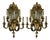 Late 19th Century Pair of French Gilt Bronze Mirrored Wall Sconces Regency Style For Sale