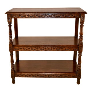 19th Century English Carved Oak Shelf For Sale