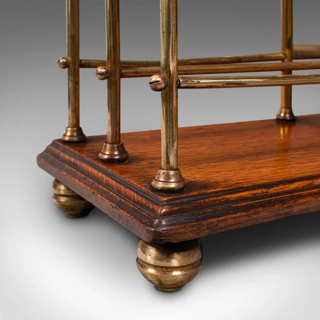 1900s Antique Victorian English Oak Newspaper Rack For Sale - Image 9 of 11