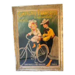 1910s Antique Fernand Fernel - 'Compagnie Francaise Des Cycles & Automobiles' Framed France