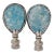 Ocean Blue Polished Quartz Lamp Finials With Crystal Trim, a Pair by C. Damien Fox For Sale