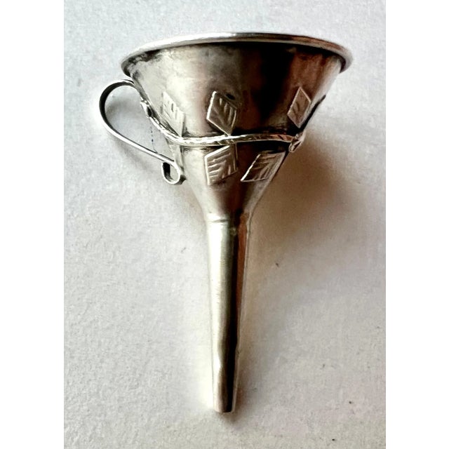 Metal 19th Century Sterling Silver Repoussé or Filigree Perfume Funnel For Sale - Image 7 of 10